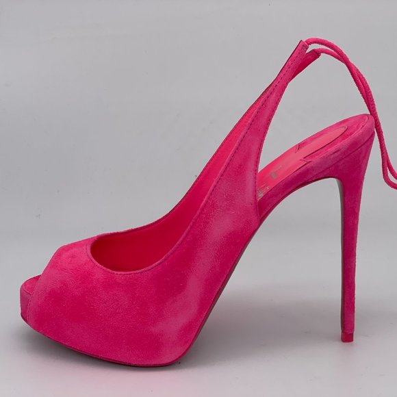 Christian Louboutin LACE UP NVP 120 Suede Platform Heels Sandals Shoes - Picture 10 of 14